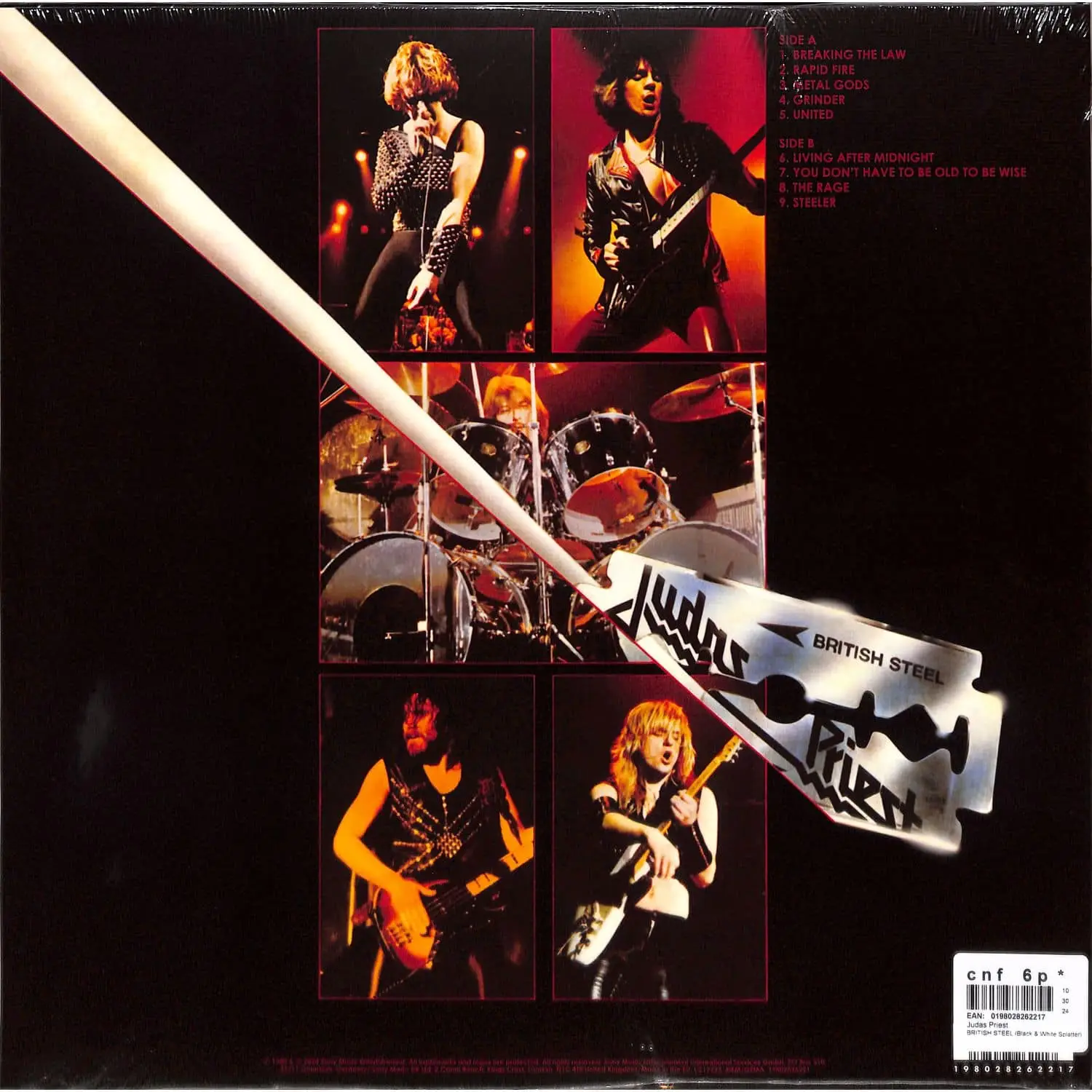 JUDAS PRIEST - British Steel (black & white splatter)