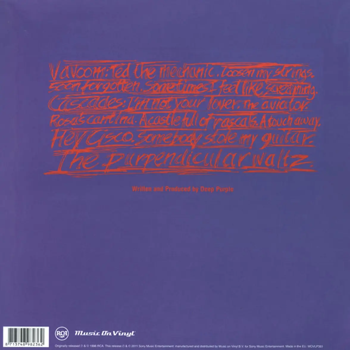 DEEP PURPLE - Purpendicular (red)