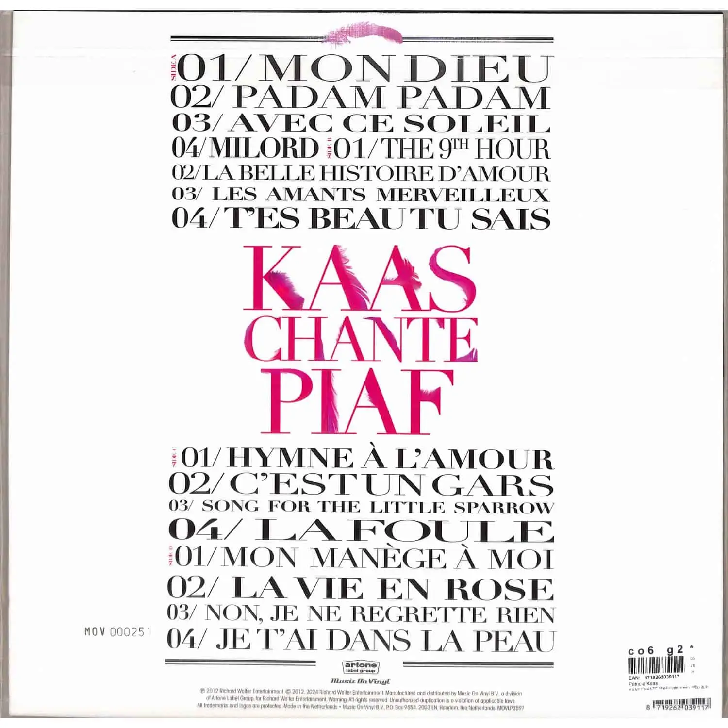 PATRICIA KAAS - Kaas Chante Piaf (light green) PATRICIA KAAS - Kaas Chante Piaf (light green)