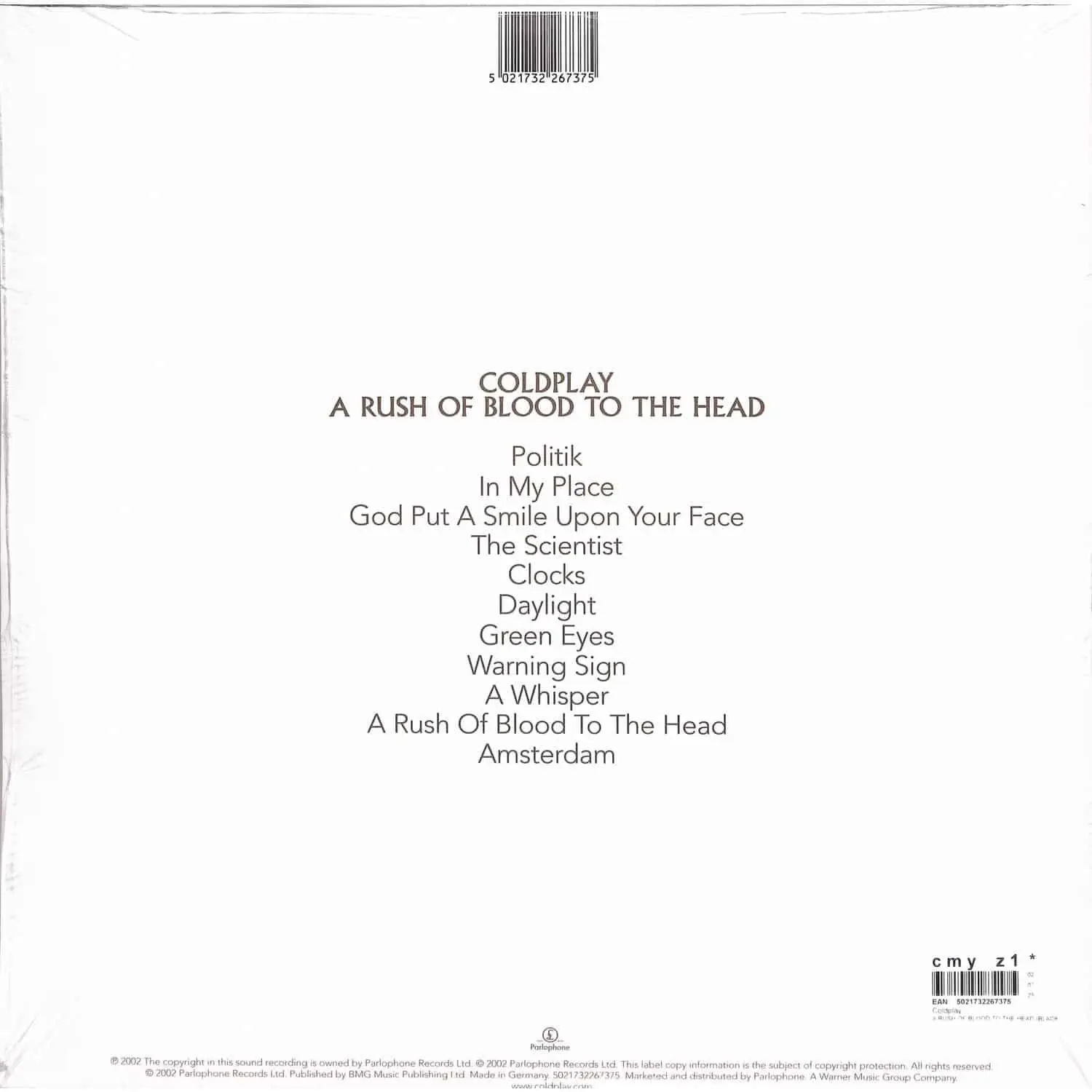 COLDPLAY - A Rush Of Blood To The Head COLDPLAY - A Rush Of Blood To The Head