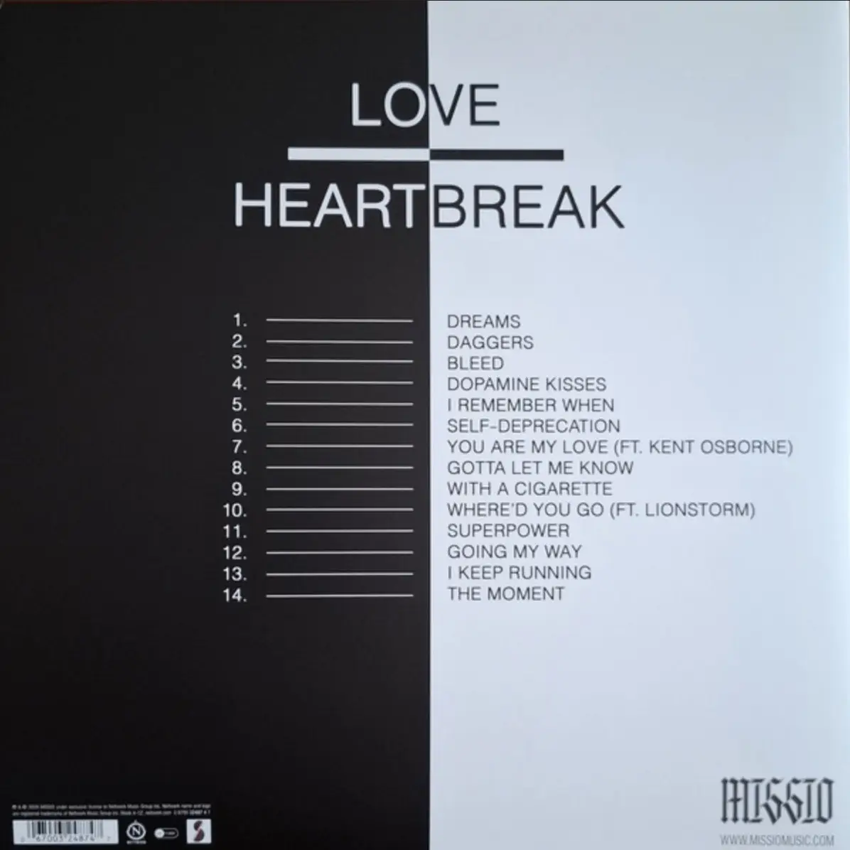 MISSIO - Love & Heartbreak (black & white quad)