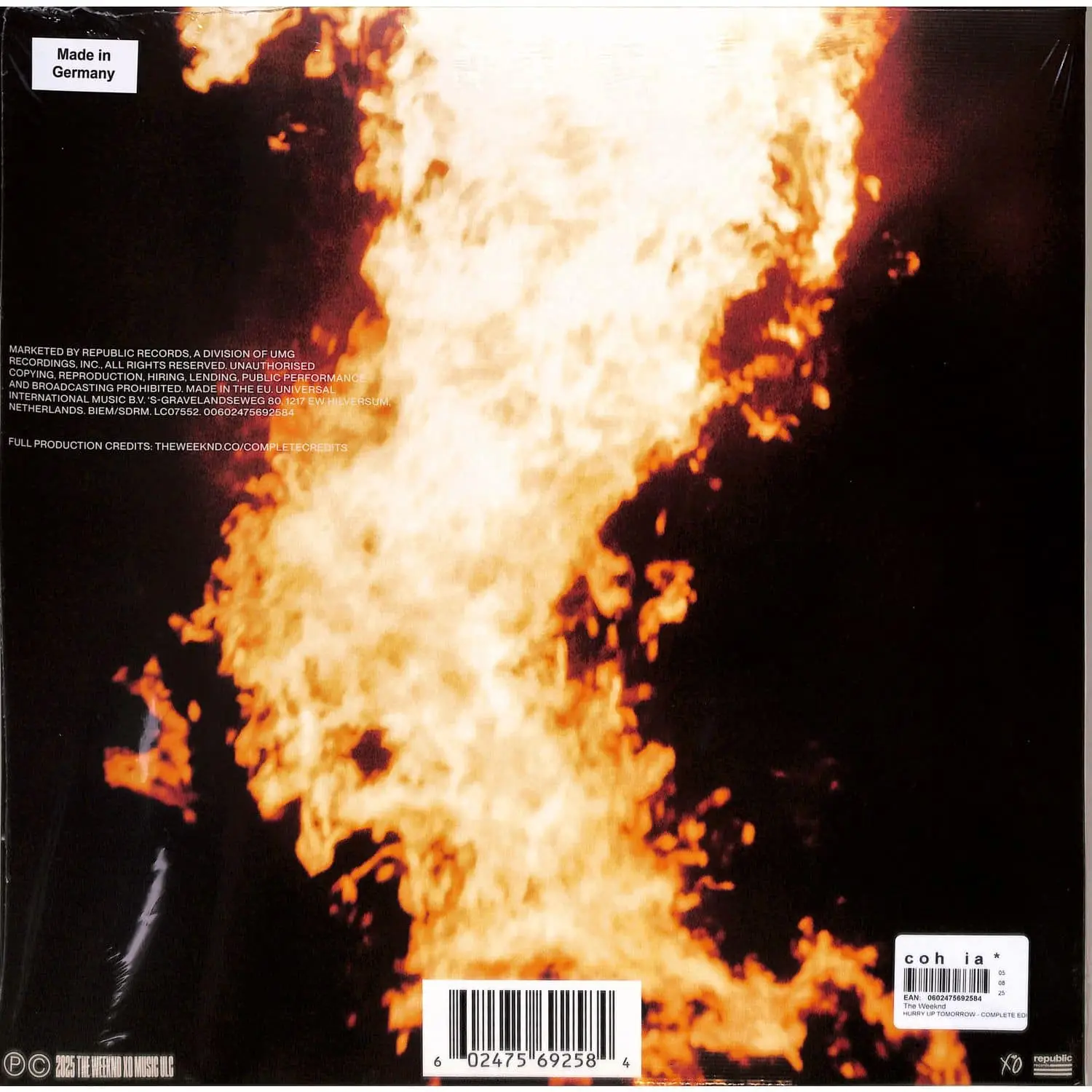 THE WEEKND - Hurry Up Tomorrow (2LP, Complete Edition) THE WEEKND - Hurry Up Tomorrow (2LP, Complete Edition)