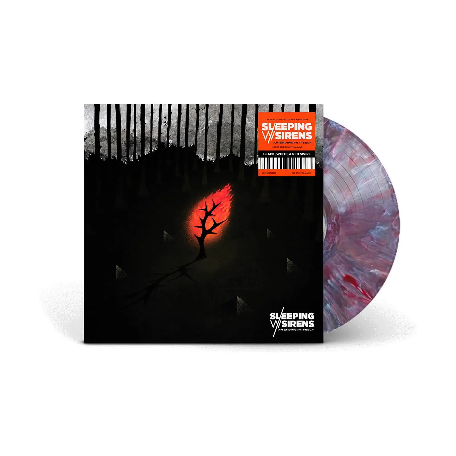 SLEEPING WITH SIRENS - An Ending In Itself (black white and red swirl)