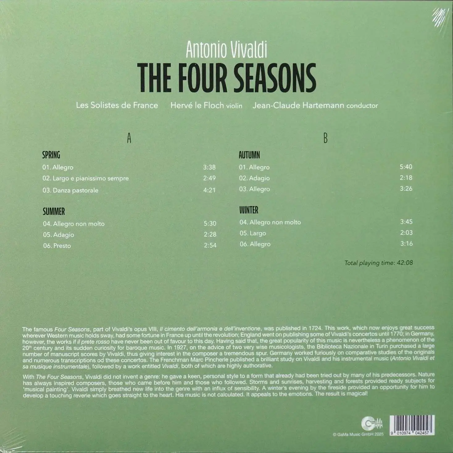VIVALDI - The Four Seasons: Herve Le Floch; Les Soliste De France