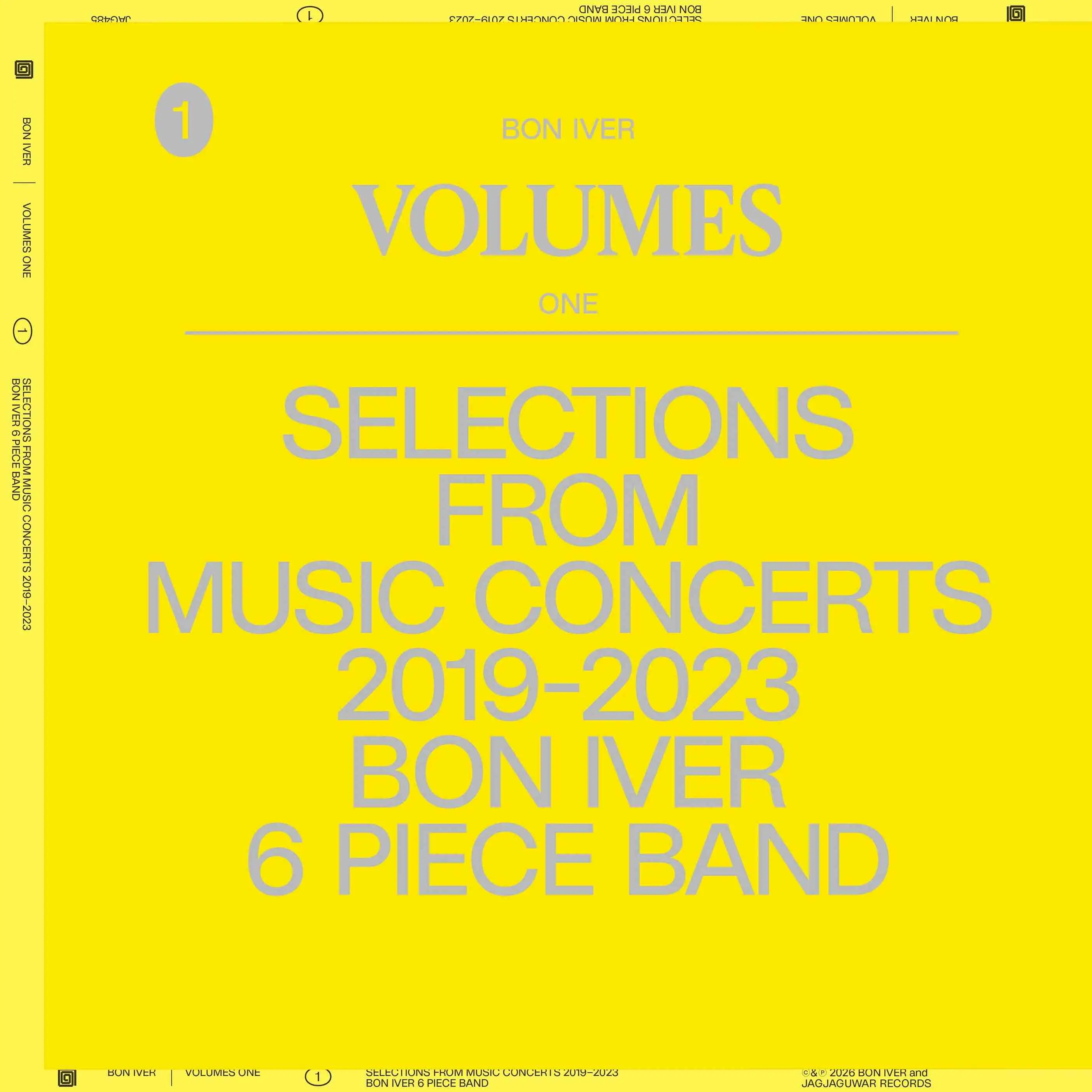 BON IVER - Volumes One: Selections From Music Concerts 2019-2023, Bon Iver 6 Piece Band (yellow) BON IVER - Volumes One: Selections From Music Concerts 2019-2023, Bon Iver 6 Piece Band (yellow)
