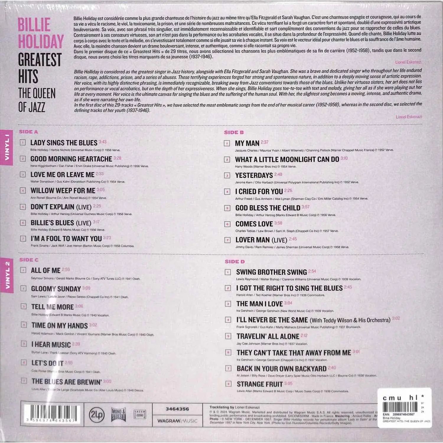 BILLIE HOLIDAY - Greatest Hits: The Queen Of Jazz BILLIE HOLIDAY - Greatest Hits: The Queen Of Jazz