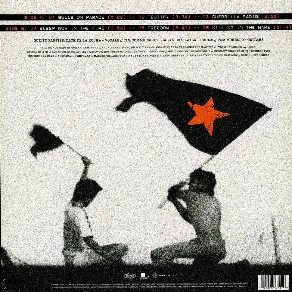 RAGE AGAINST THE MACHINE - Democratic National Convention 2000 (clear) RAGE AGAINST THE MACHINE - Democratic National Convention 2000 (clear)