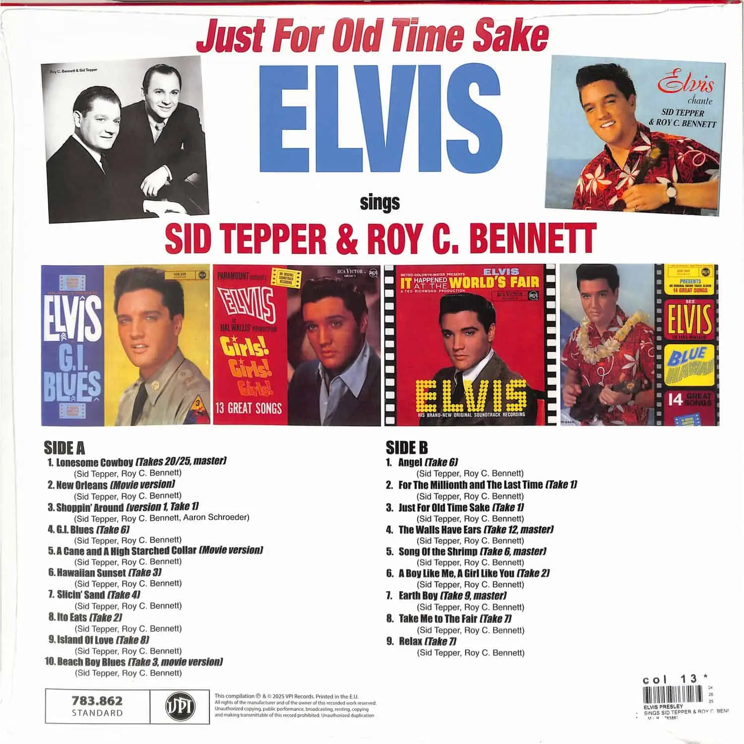 ELVIS PRESLEY - Just For Old Time Sake (blue & red) ELVIS PRESLEY - Just For Old Time Sake (blue & red)