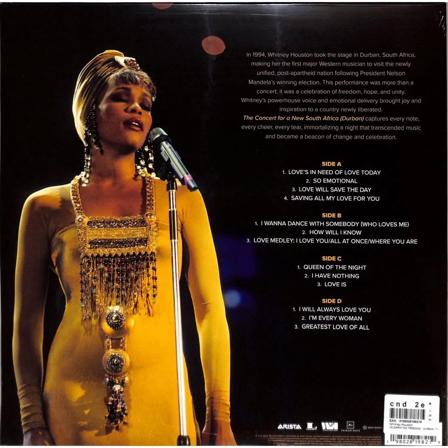 WHITNEY HOUSTON - The Concert For A New South Africa (Durban)