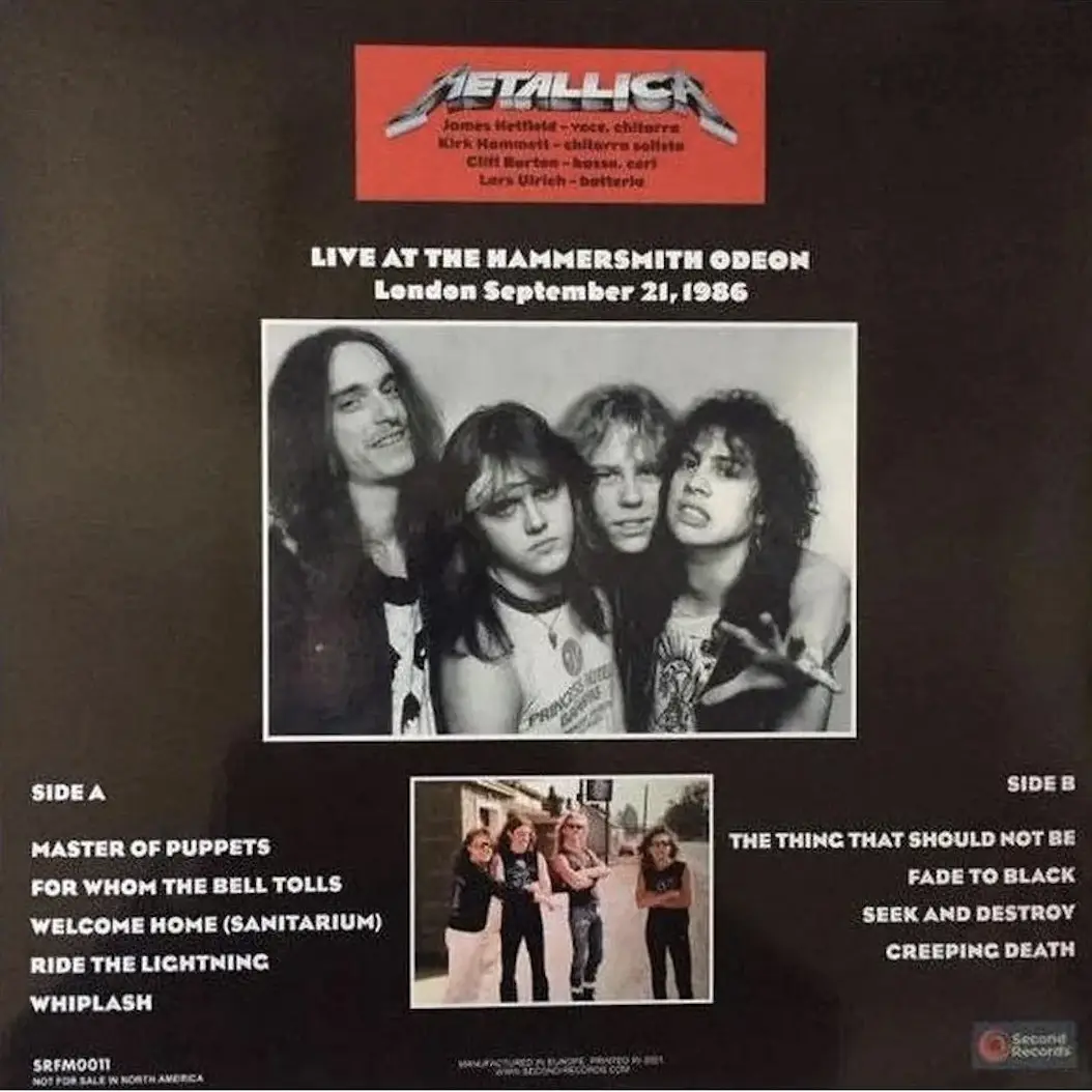 METALLICA - Live At The Hammersmith Odeon London September 21, 1986 (lagoon)