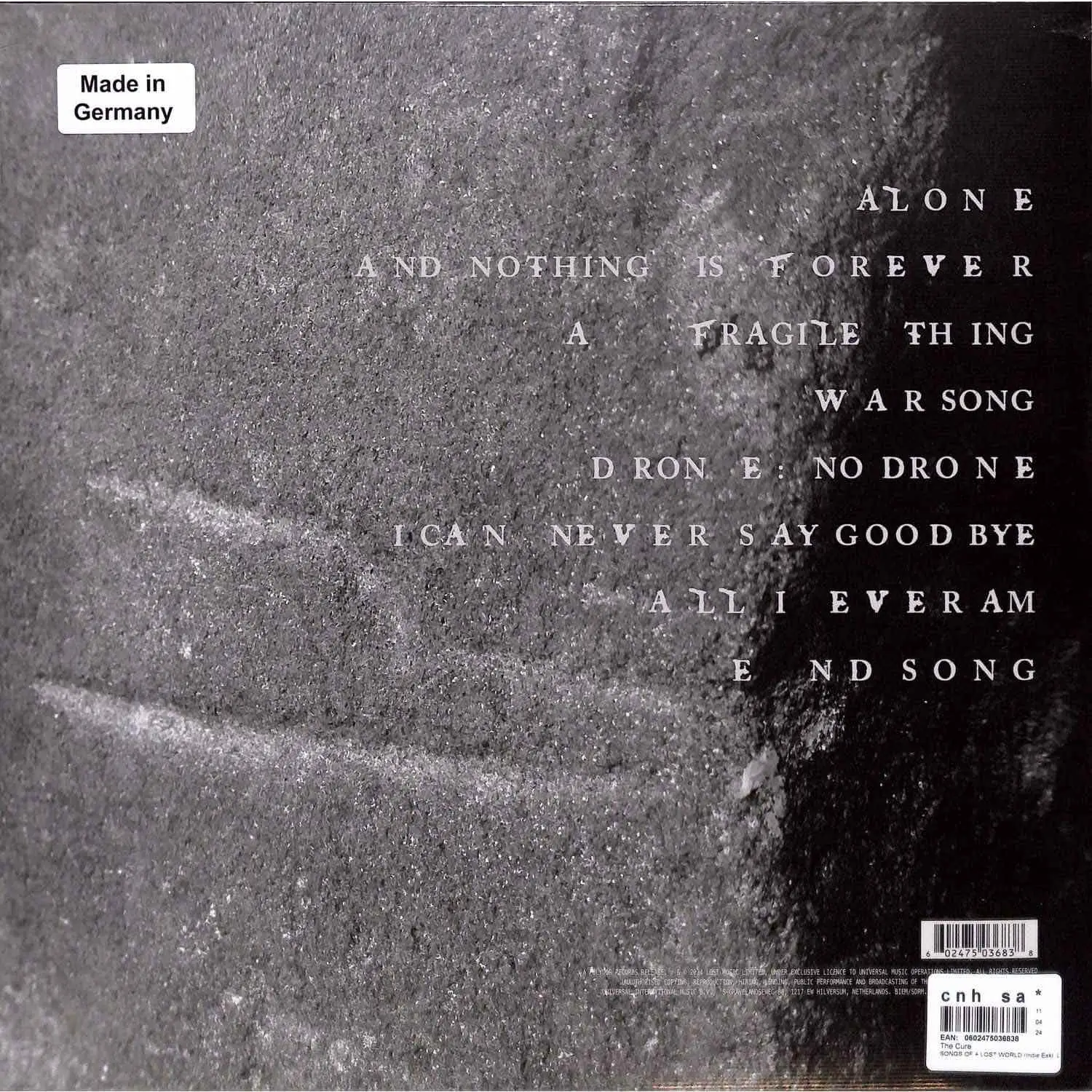 THE CURE - Songs Of A Lost World (marbel stone) THE CURE - Songs Of A Lost World (marbel stone)