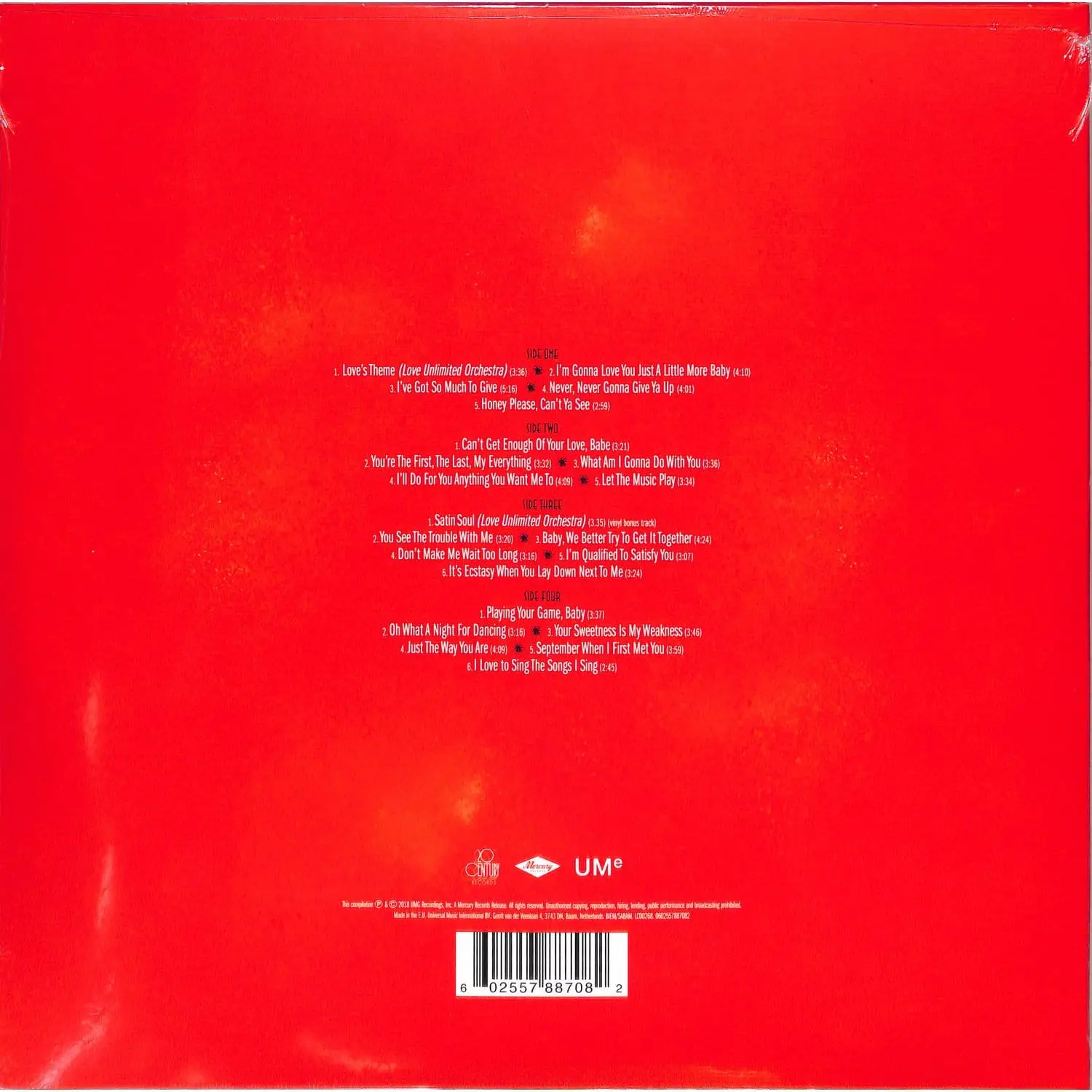 BARRY WHITE - Love's Theme: The Best Of The 20th Century Records Singles