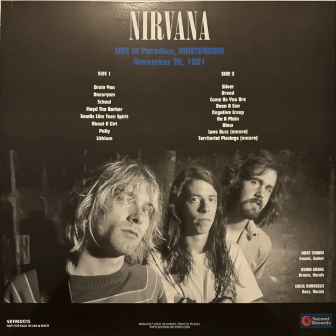 NIRVANA - Live At Paradiso, Amsterdam - November 25, 1991 (grey marble) NIRVANA - Live At Paradiso, Amsterdam - November 25, 1991 (grey marble)