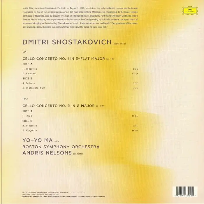 ШОСТАКОВИЧ Д.Д. & YO-YO MA - The Cello Concertos ШОСТАКОВИЧ Д.Д. & YO-YO MA - The Cello Concertos