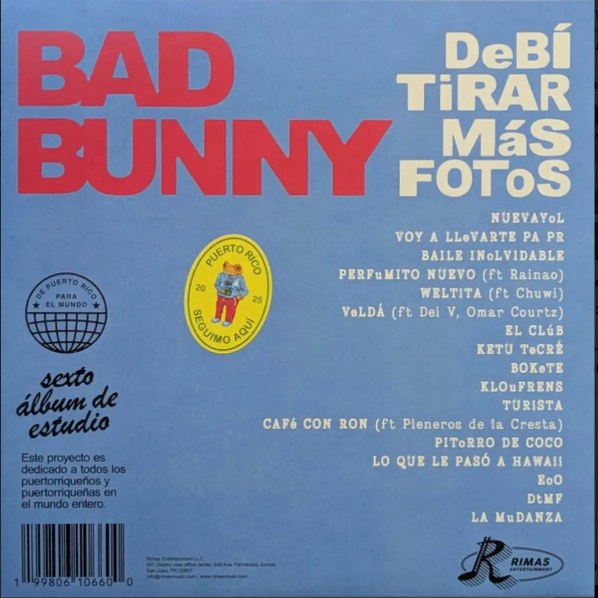 BAD BUNNY - Debí Tirar Más Fotos (opaque)
