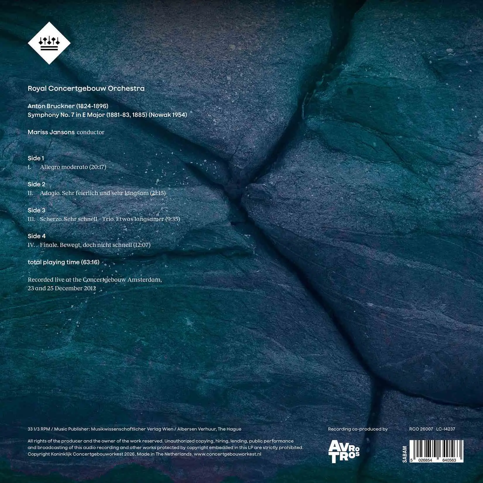 MARISS JANSONS - Bruckner: Symphony No. 7