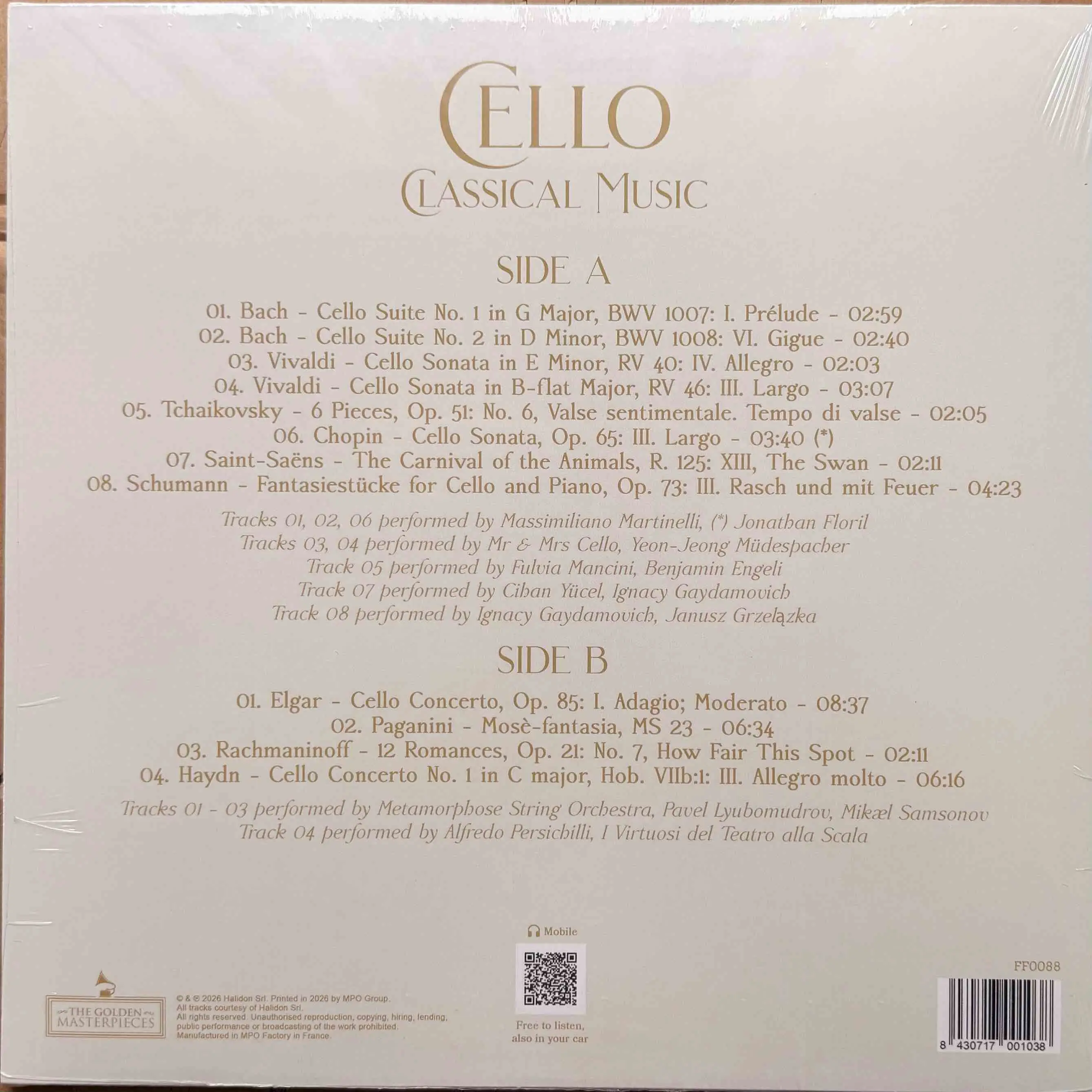 VARIOUS - Cello - Classical Music Masterpieces